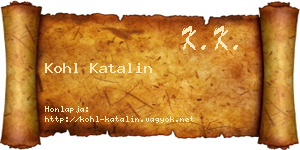 Kohl Katalin névjegykártya